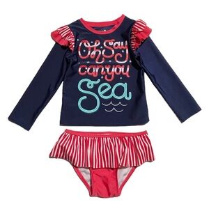 Cat & Jack “Oh Say Can You Sea” 2 piece swim suit 3T